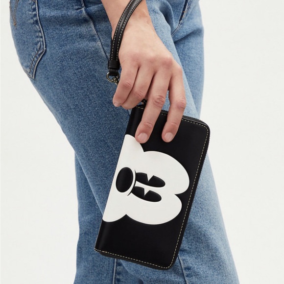 NWT Disney Limited Edition Coach Long Zip Around Leather Wallet w/ Mickey Mouse - Picture 3 of 3